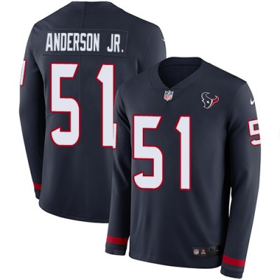 Nike Houston Texans #51 Will Anderson Jr. Navy Blue Team Color Men's Stitched NFL Limited Therma Long Sleeve Jersey Men's